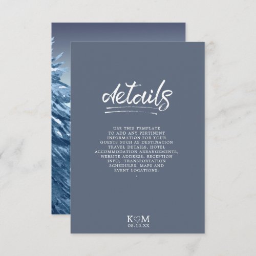 Mountain Landscape Wedding Details Blue ID787 Enclosure Card