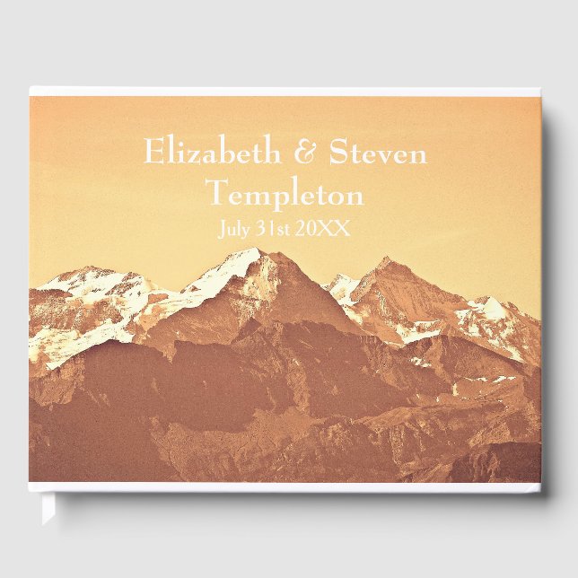 Mountain Landscape Wedding Guest Book (Front)