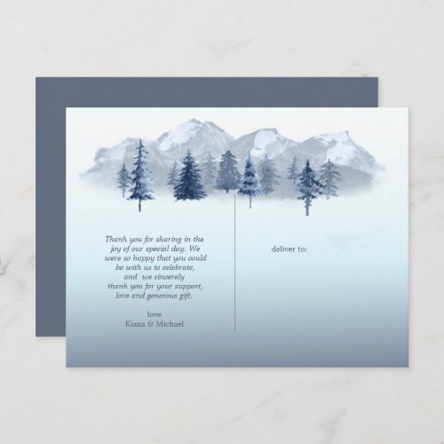 Mountain Landscape Wedding Love Thanks Blue ID787 Announcement Postcard