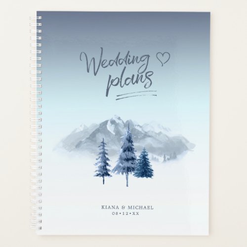 Mountain Landscape Wedding Plans Blue ID787 Planner