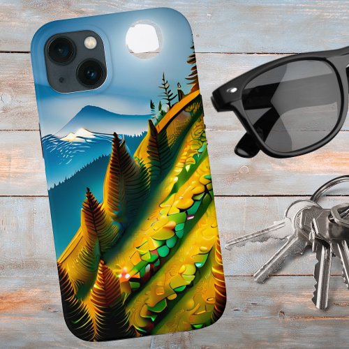 Mountain Landscape with Full Moon  iPhone 13 Case