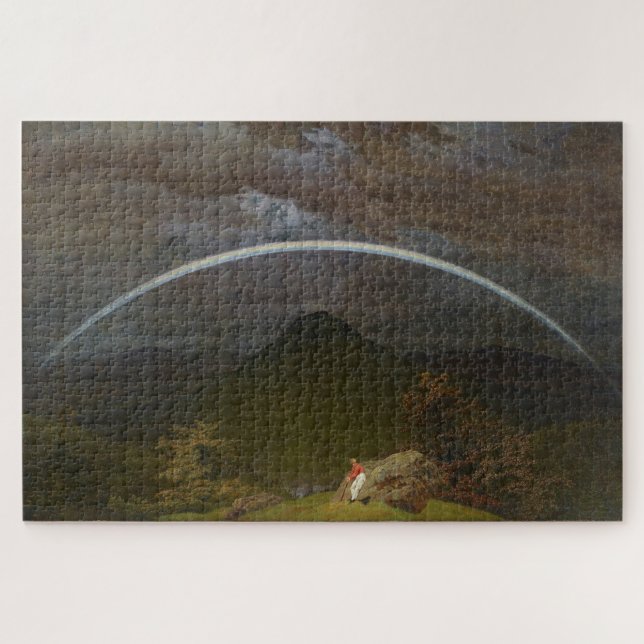 Mountain Landscape with Rainbow by Friedrich Jigsaw Puzzle (Horizontal)