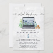 Mountain Laptop | Virtual Baby Shower Invitation (Front)