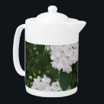 Mountain Laurel Floral Porcelain Teapot 44oz.<br><div class="desc">Pretty white Mountain Laurel flowers and bits of pink and red in full bloom. The fragrant star-shaped Mountain Laurel flower is the Pennsylvania State Flower and Connecticut State Flower, and is considered one of the most beautiful of native American shrubs. Original Photography by TamiraZDesigns. Visit my store for more original...</div>