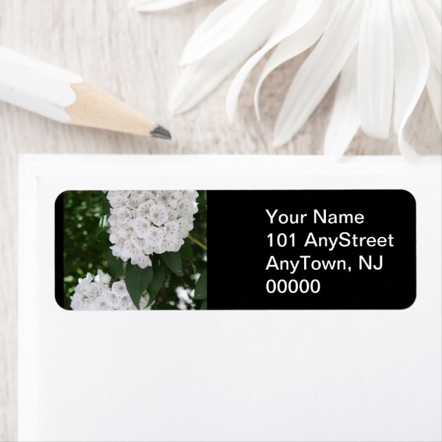 Mountain Laurel Floral Wedding Label (Insitu)