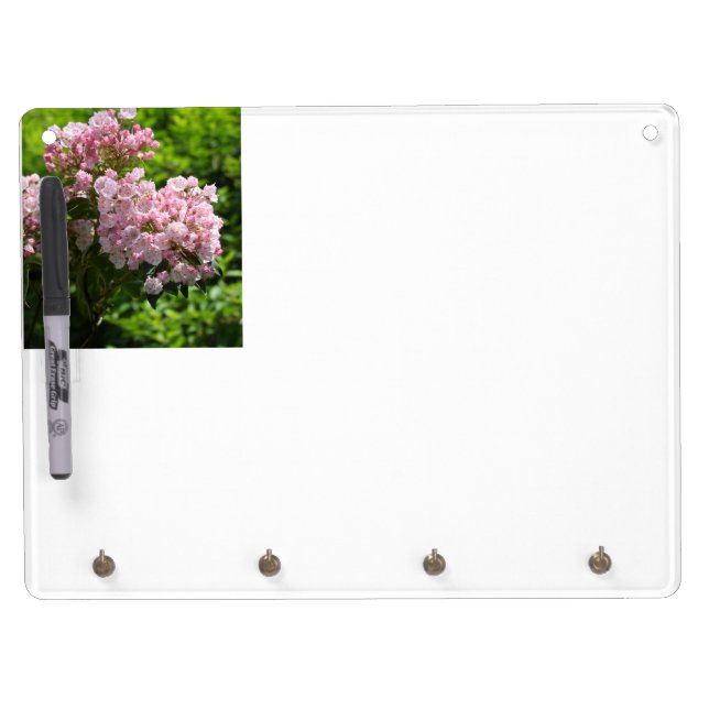 Mountain Laurel Pink Flowers Dry Erase Board With Keychain Holder (Front)