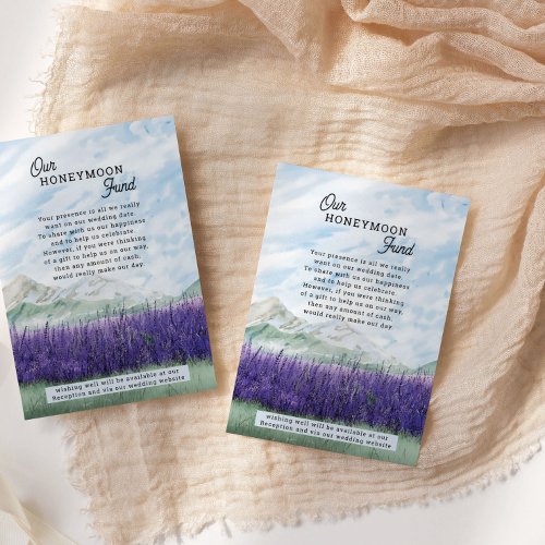 Mountain Lavender Wedding Honeymoon Fund Enclosure Card