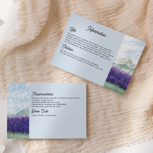 Mountain Lavender Wedding Information  Enclosure Card