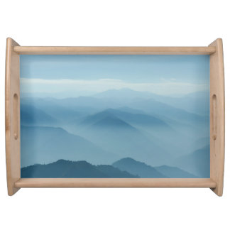 Mountain Layers: Scenic Abstract Serving Tray