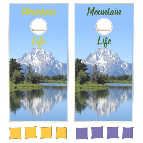 Mountain Life Cornhole Game with Grand Tetons
