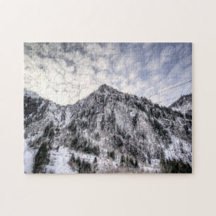 Mountain Lifts Snowy View Jigsaw Puzzle