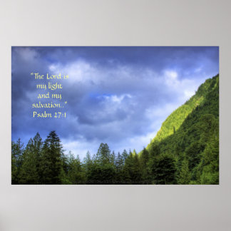 Mountain Light HDR Print w/Scripture Verse