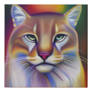 Mountain Lion Art  Faux Canvas Print