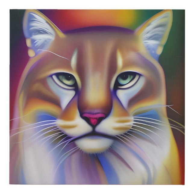 Mountain Lion Art  Faux Canvas Print (Front)