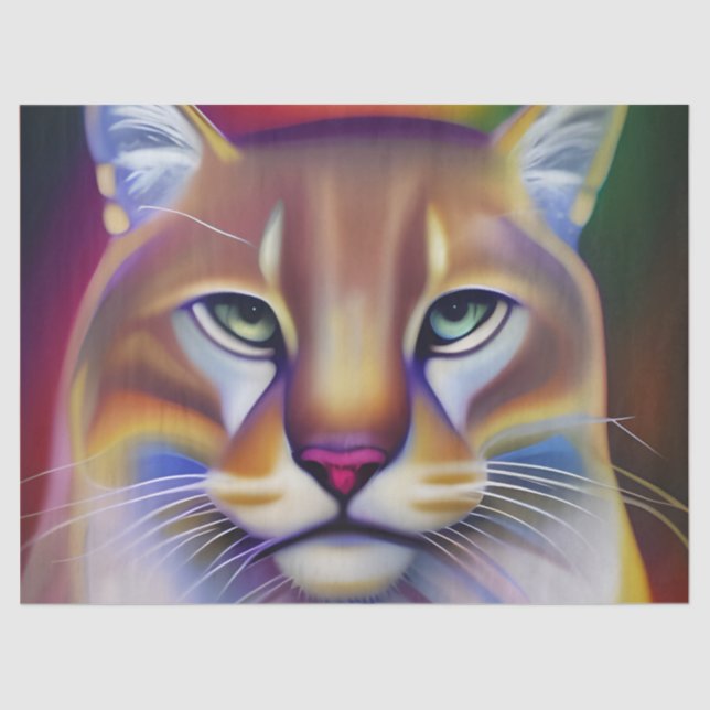 Mountain Lion Art  Tissue Paper (Front)