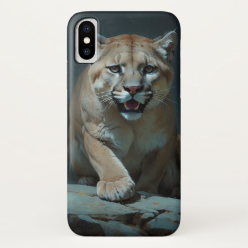 Mountain Lion at a Rock Pool iPhone X Case