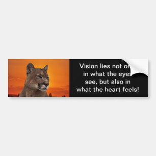 Mountain lion at sunset bumper sticker
