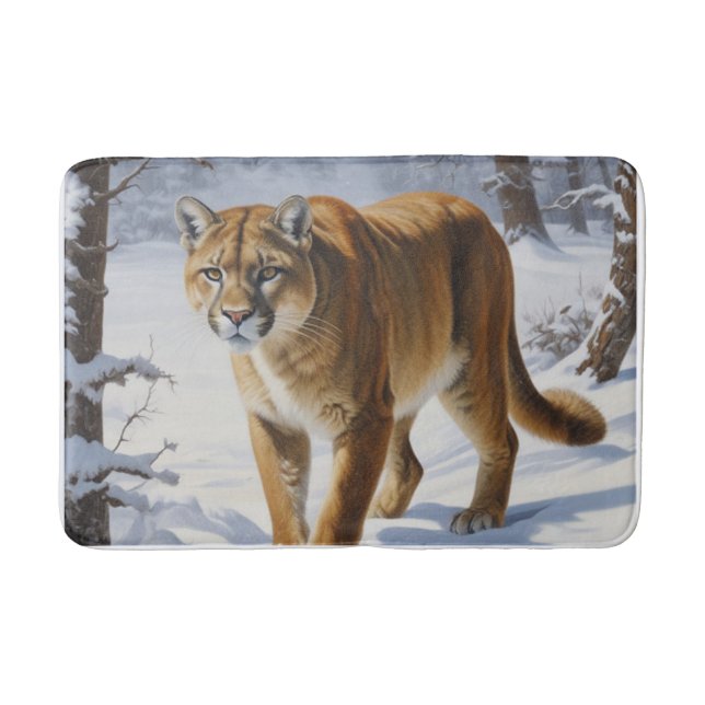 Mountain Lion Bath Mat (Front)