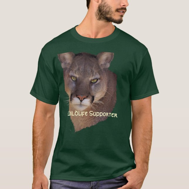 MOUNTAIN LION Cougar, Big Cat Wildlife T-Shirt (Front)
