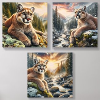 Mountain Lion in Winter AI 