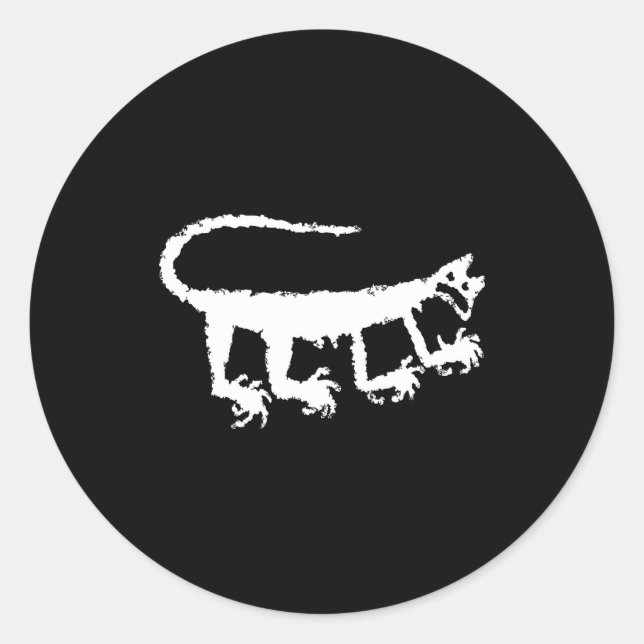 Mountain Lion Petroglyph _1  Classic Round Sticker (Front)