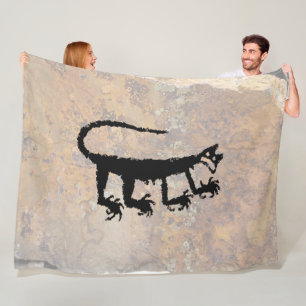 Mountain Lion Petroglyph Fleece Blanket
