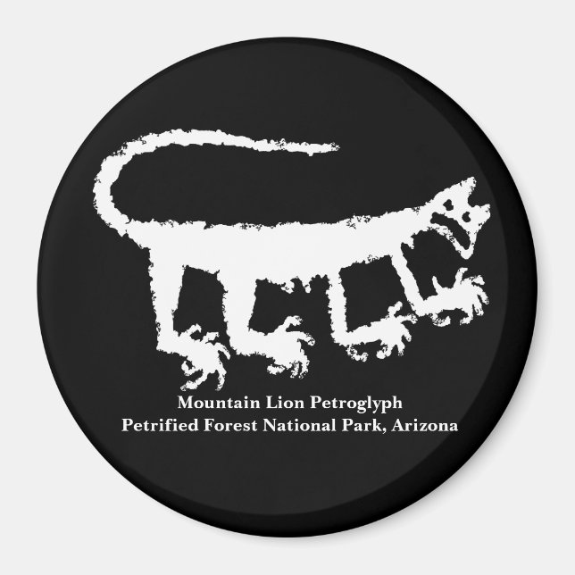 Mountain Lion Petroglyph Magnet (Front)