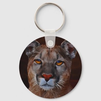 Mountain Lion Puma Keychain by laureenr at Zazzle
