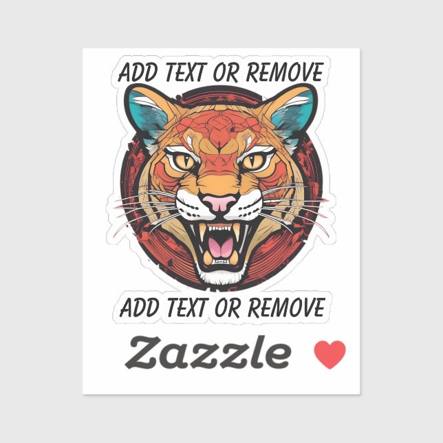 mountain lion puma school mascot customize car sticker (Sheet)