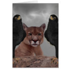 Mountain lion with eagles