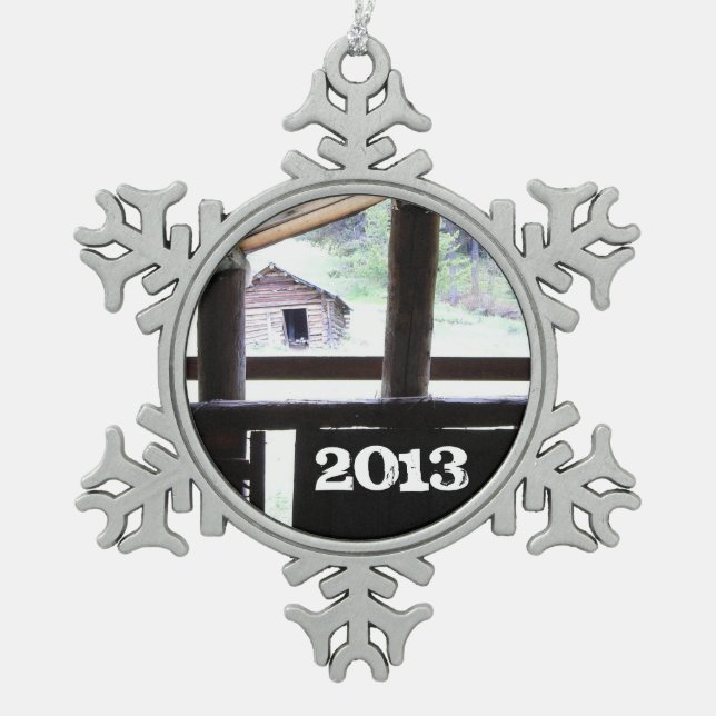 Mountain Living • Montana Snowflake Pewter Christmas Ornament (Front)