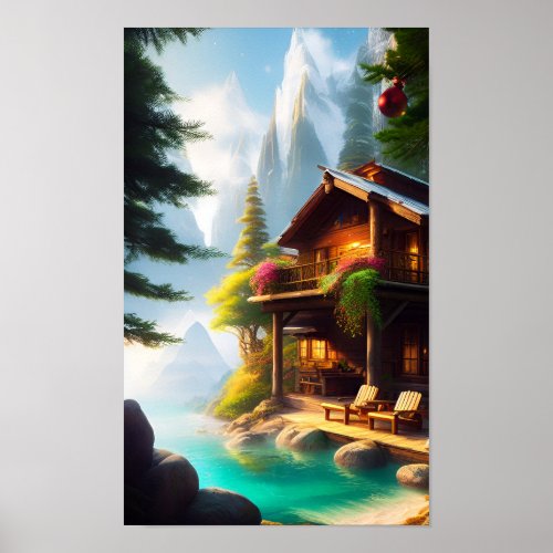Mountain Lodge Getaway Poster
