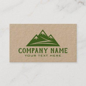 Mountain Logo Brown Kraft Business Card Template by logotees at Zazzle