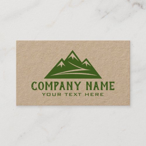 Mountain logo brown kraft business card template