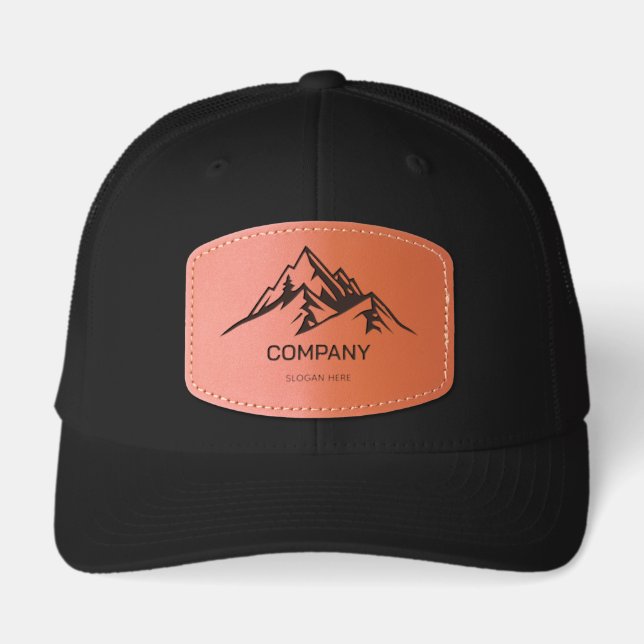 Mountain Logo  Leather Patch Hat (Front)