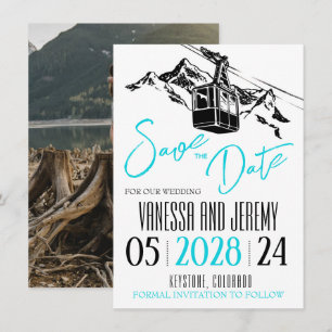 Mountain Love Aqua Save The Date