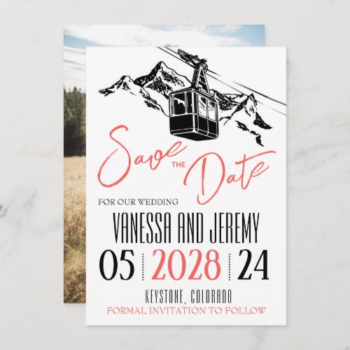 Mountain Love Coral Save The Date