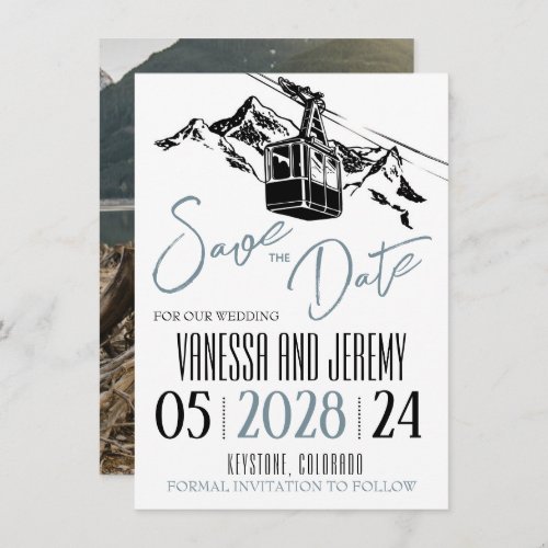 Mountain Love Dusty Blue Save The Date