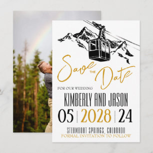 Mountain Love Gold Save The Date