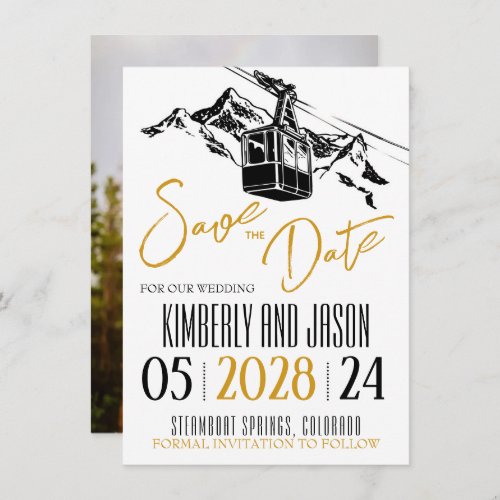 Mountain Love Gold Save The Date