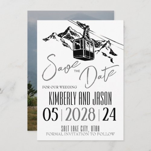 Mountain Love Grey Save The Date