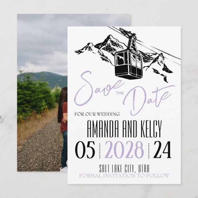 Mountain Love Lilac Save The Date (Front/Back)