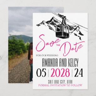 Mountain Love Magenta Save The Date