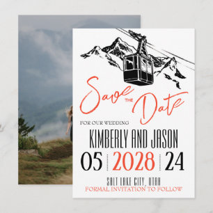 Mountain Love Orange Save The Date