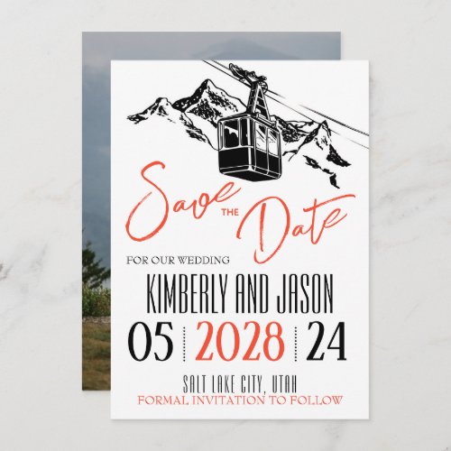 Mountain Love Orange Save The Date