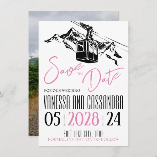 Mountain Love Pink Save The Date