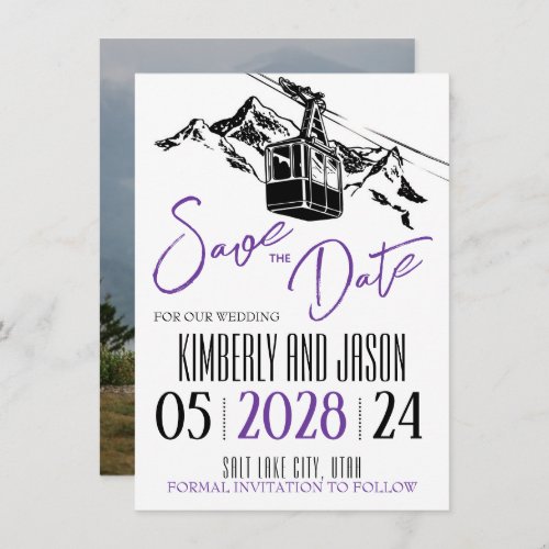 Mountain Love Purple Save The Date