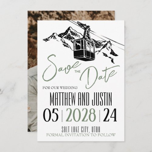 Mountain Love Sage Green Save The Date