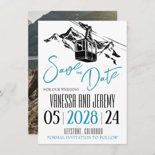 Mountain Love Teal Save The Date