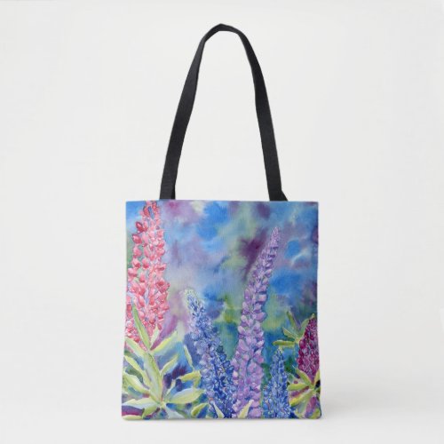 Mountain Lupines Shoulder Tote